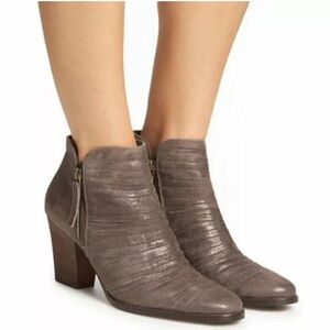 Paul Green Malibu Sliced Zip Ankle Bootie, Metallic Sheen size 7.5